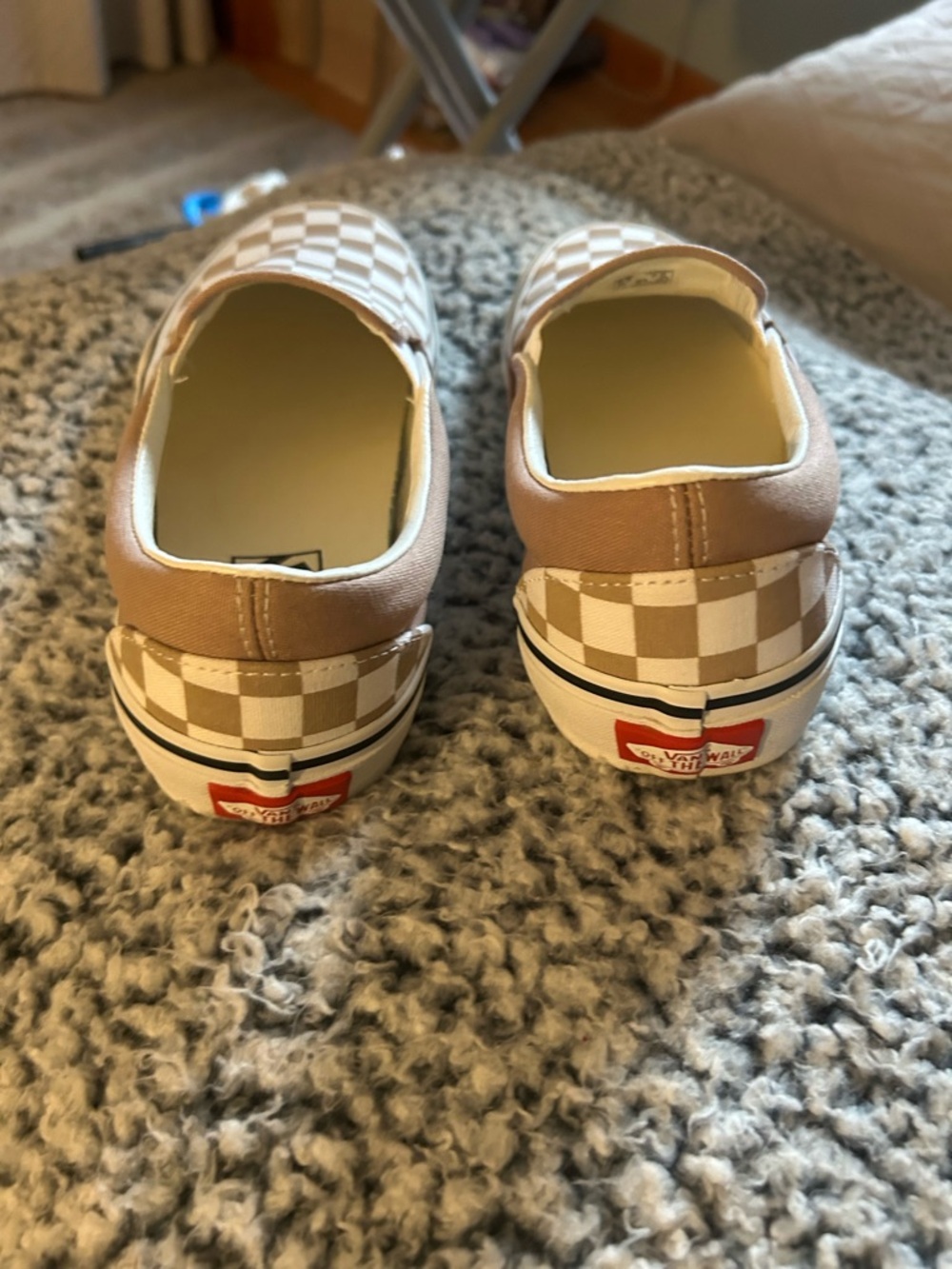 Vans  Checkerboard Slip-On Sneakers - Brown & White - Picture 4 of 4